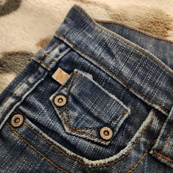 Vintage Frankie B Embroidered Butterfly Pockets Jeans Size 2 - Picture 8 of 14